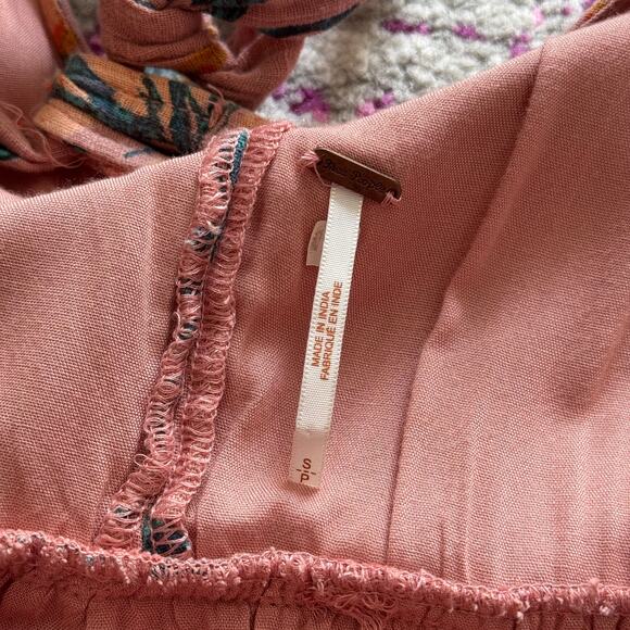 Free People Anita Desert Rose Combo Floral Ruffled Tiered Maxi Dress Size Small - Picture 10 of 12